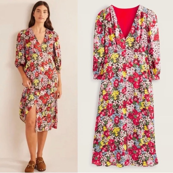 NWT Boden Floral Button Down Midi Dress (US 14) - Picture 1 of 3